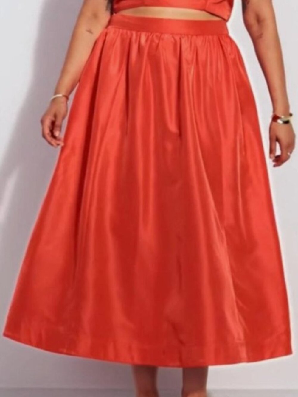 Old Navy The Ocassion Vital Coral Red Full Maxi Skirt 4X